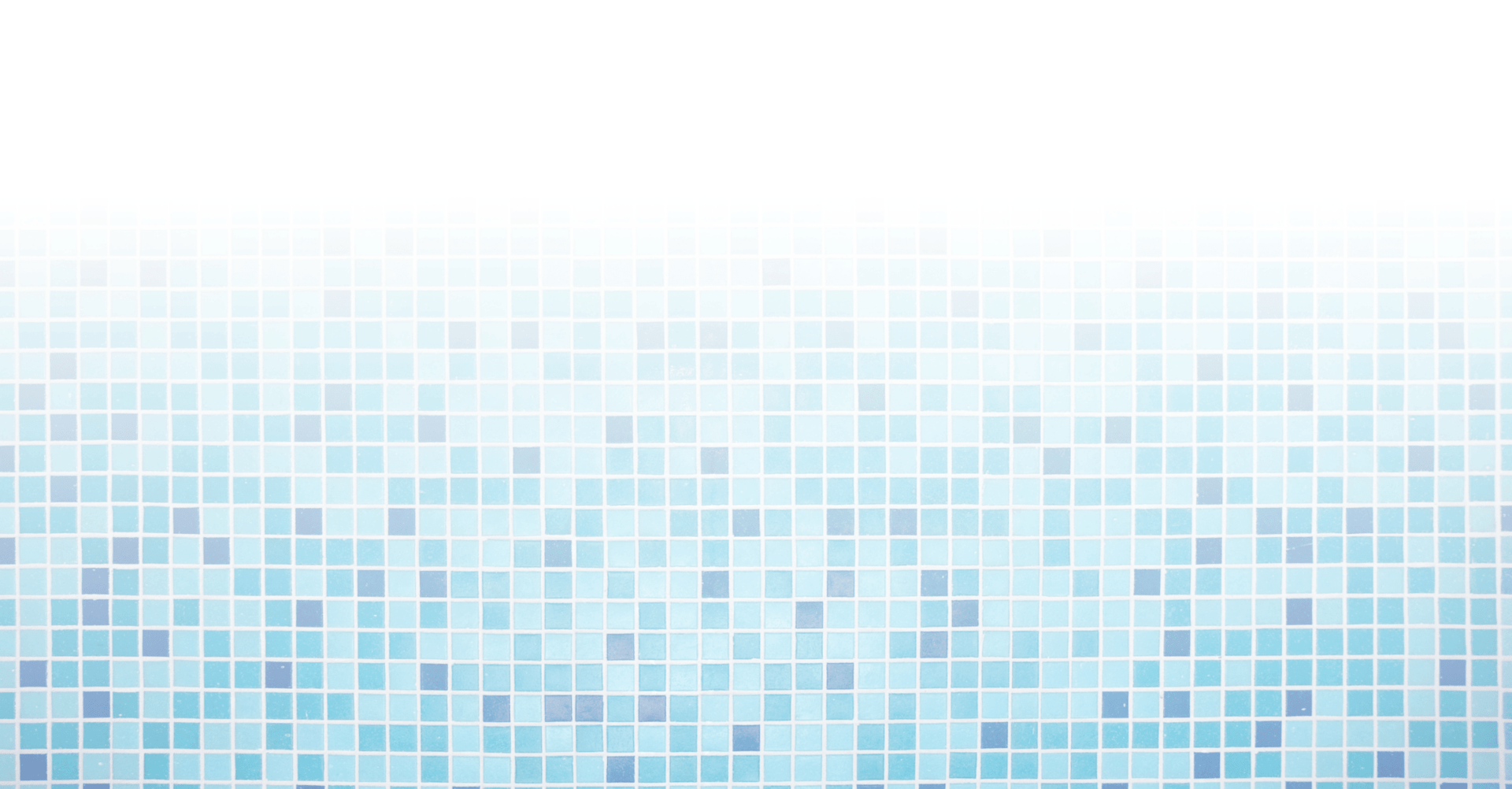 A blue mosaic tile wall with a gradient effect transitioning from white to dark blue, creating a relaxing and artistic visual pattern.