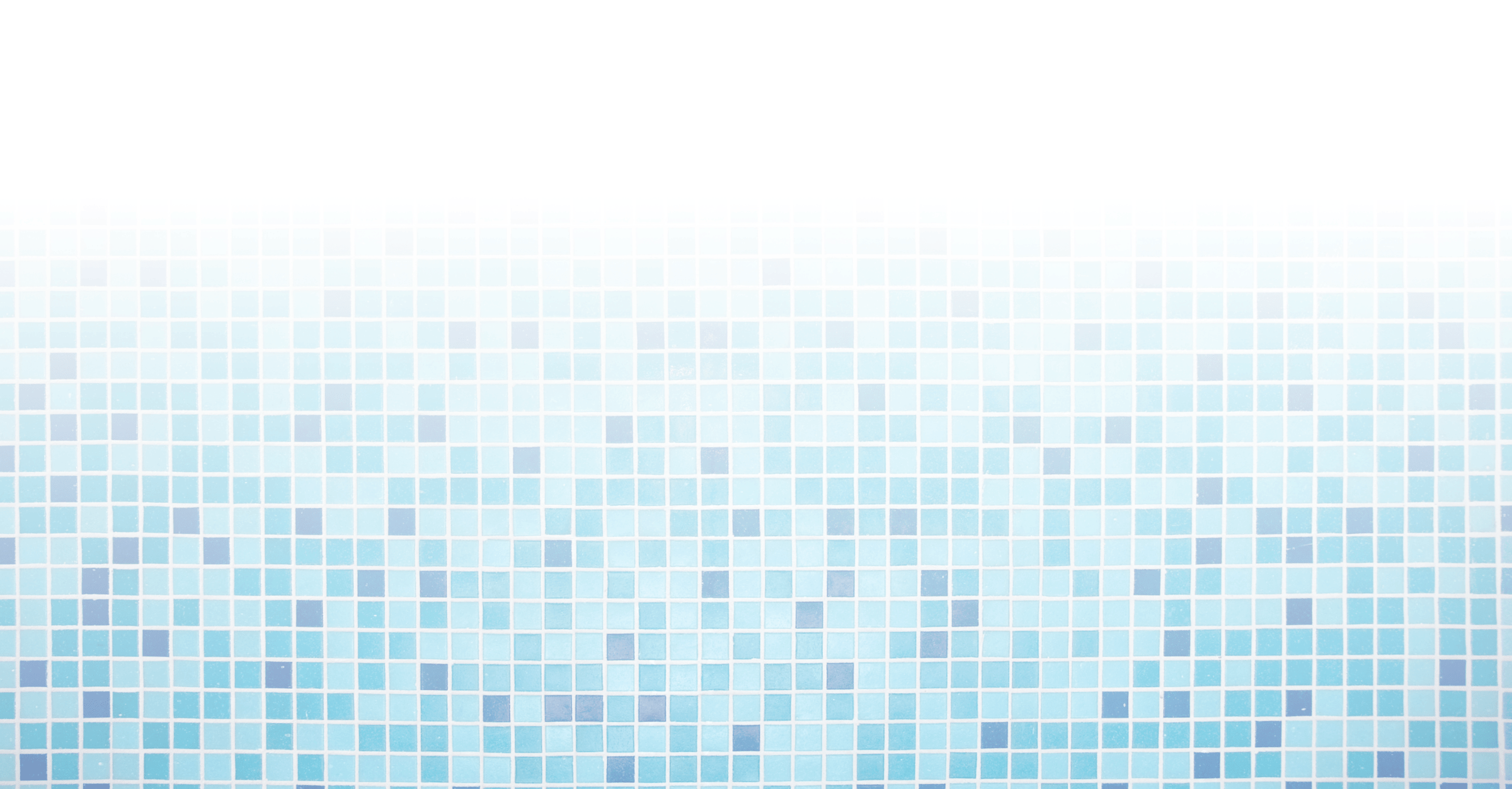 A blue mosaic tile wall with a gradient effect transitioning from white to dark blue, creating a relaxing and artistic visual pattern.