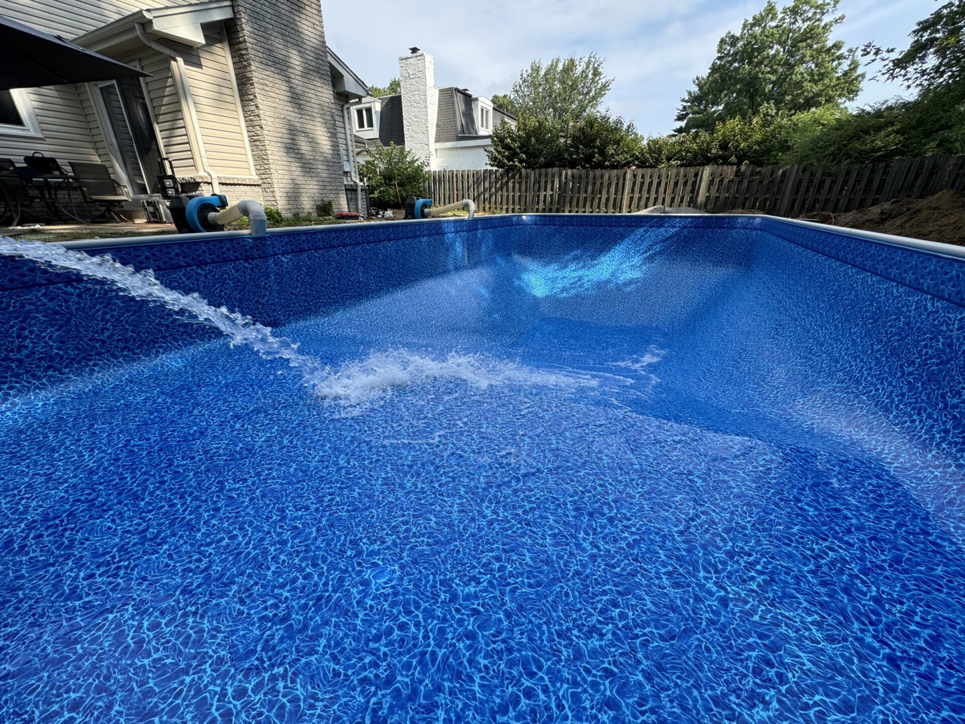 New pool liner installation